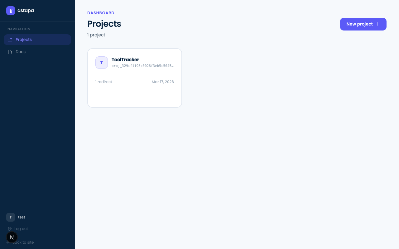 Builder dashboard — projects